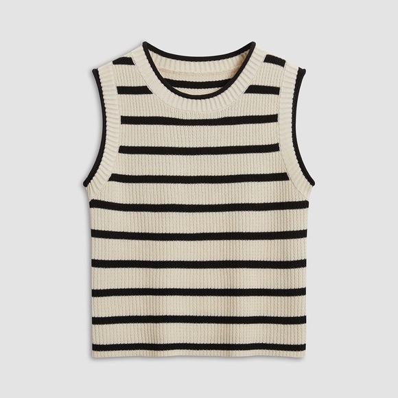 Commense Tops - Commense Leisure Stripe Knit Crop Top